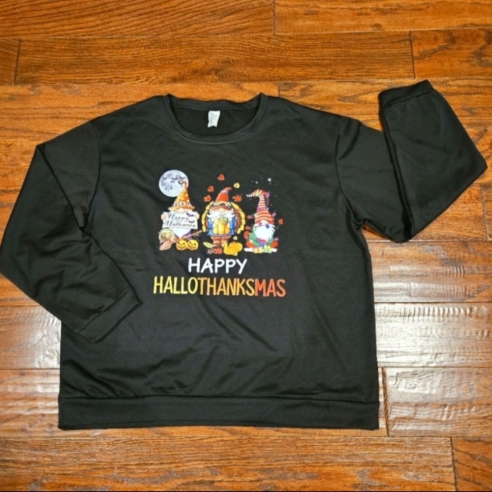 HAPPY HALLOTHANKSMAS - NWOT Women's Pullover Top - Size XXL
